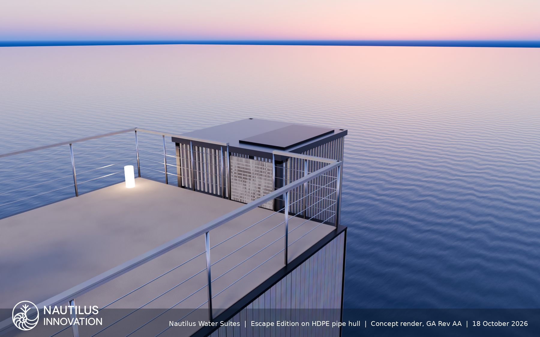 Original render of the Escape Edition stair and roof-terrace exit